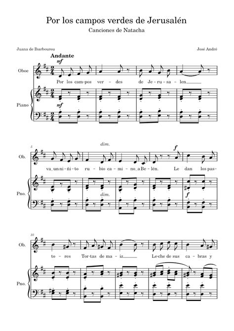 André IV Por los campos verdes de Jerusalén Sheet music for Piano