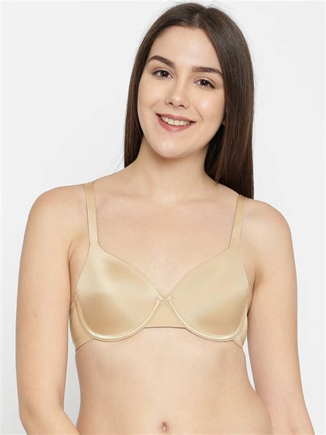 Buy Enamor Nude Coloured Solid Underwired Lightly Padded Everyday Bra