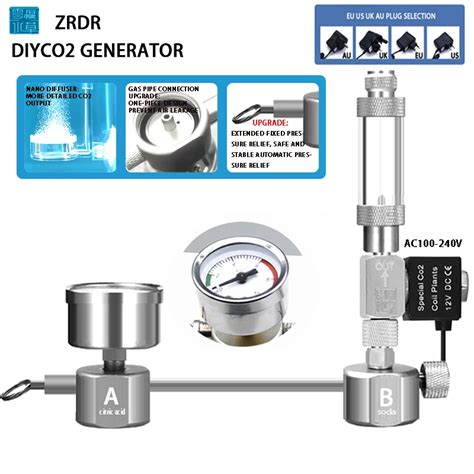 ZRDR Aquarium CO2 Generator System Kit Bubble Counter Difusor V