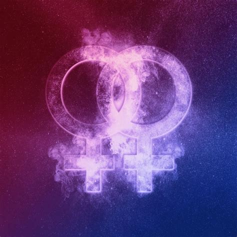 Premium Photo Female Homosexuality Symbol Red Blue Lesbian Glyph Doubled Female Sign