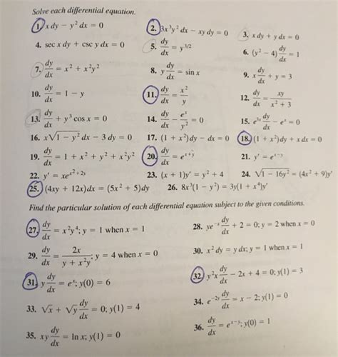 Solved Solve Each Differential Equation 4 Sec X Dy Csc Y