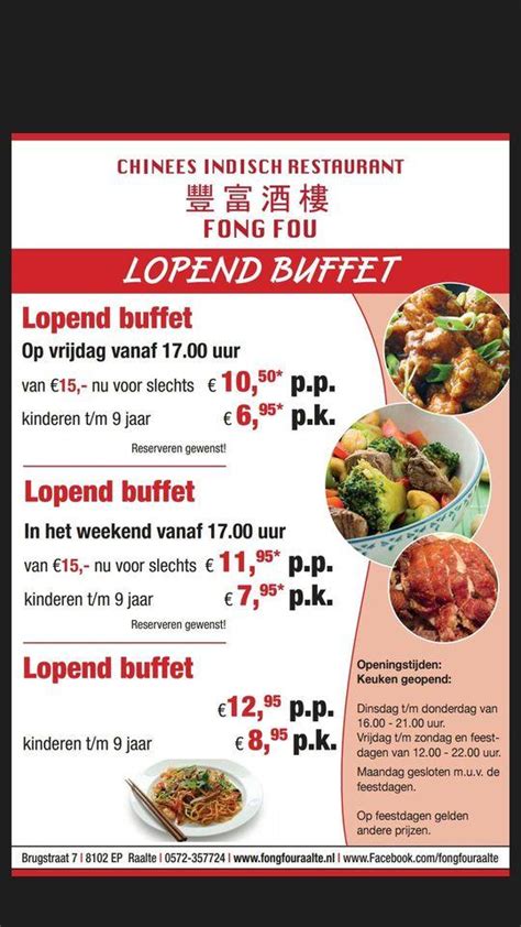 Menu At Chinees Indisch Restaurant Fong Fou Raalte