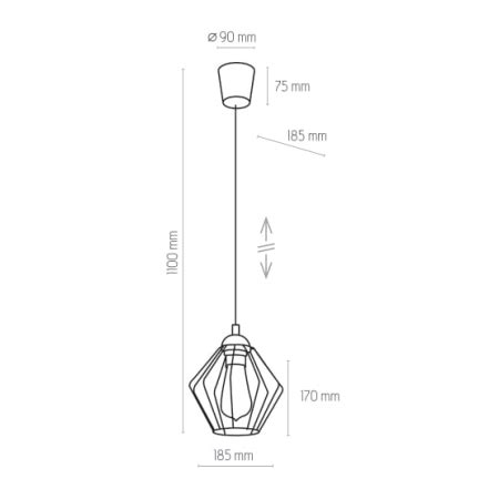 Lampa wisząca z drucianym kloszem TK 1642 GALAXY Kaja Oświetlenie