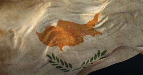 Old Cyprus Flag Waving At Wind Loop Stock Footage Video Of Lamaca