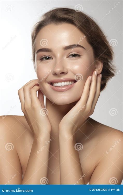 Beautiful Young Female Model In Concept Of Skin Care Stock Illustration