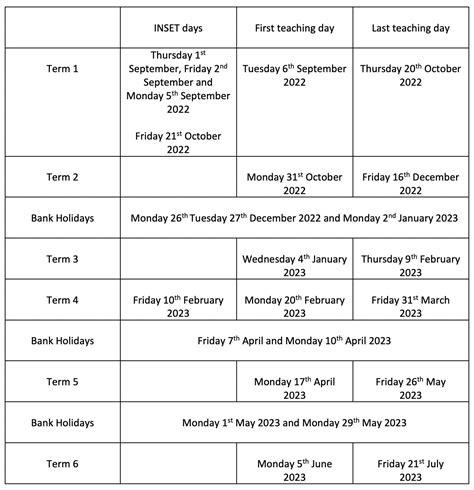 Term And School Diary Dates Our Lady Of Good Counsel Catholic Primary