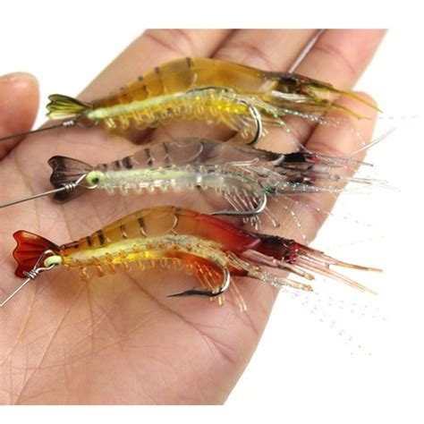 Realistic Shrimp Lure Soft Silicone Fishing Lure Cm Pcs Set