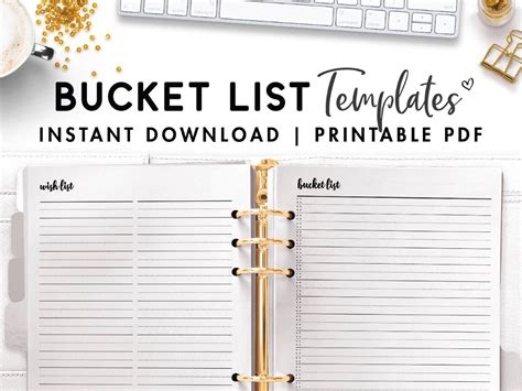 Get This Free Printable Bucket List Template And Strive For More