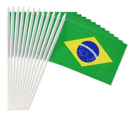 Kit Bandeiras Do Brasil De M O Haste X Pequena Mercadolivre