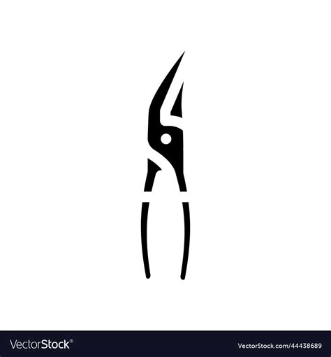 Bent nose pliers glyph icon Royalty Free Vector Image