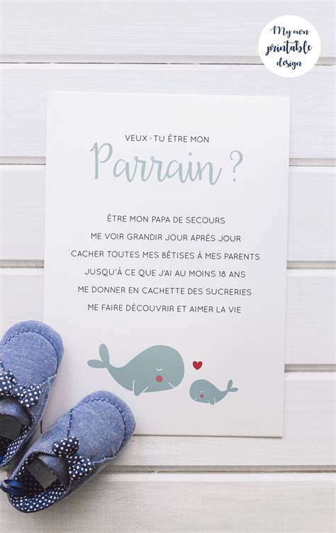 Carte veux tu être mon parrain à imprimer Diy baby stuff Baby