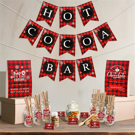 Vitalcozy 93 Pcs Christmas Hot Cocoa Bar Kit Set Of 3 Hot