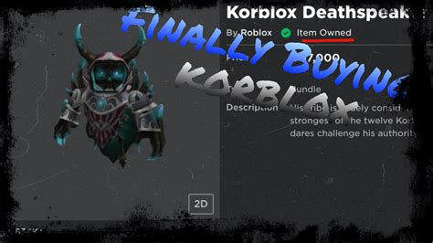 Finally Buying Korblox Deathspeaker Roblox Youtube