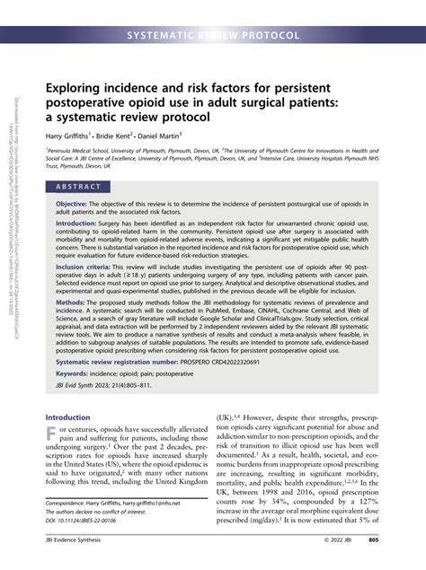 Pdf Exploring Incidence And Risk Factors For Persistent Postoperative