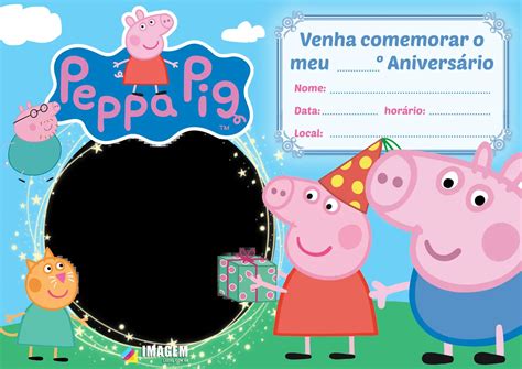 Convite De Aniversário Peppa Pig Png Imagem Legal