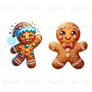 Watercolor Gingerbread Cookies Clipart Bundle PNG Christmas Etsy