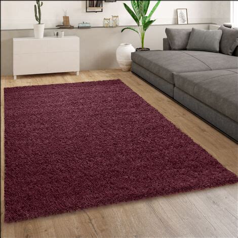 Paco Home Hochflor Teppich Wohnzimmer Shaggy Langflor Modern Einfarbig