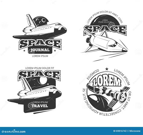 Cosmos, Space Astronaut Badges, Emblems and Logos Vector Set Stock ...