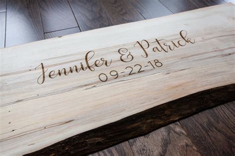 Engraved Live Edge Wedding Signing Boards Alternative Wedding Etsy Canada