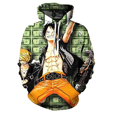 Anime One Piece Monkey D Luffy 3D Hoodies - Cartoon Pullover - Anime
