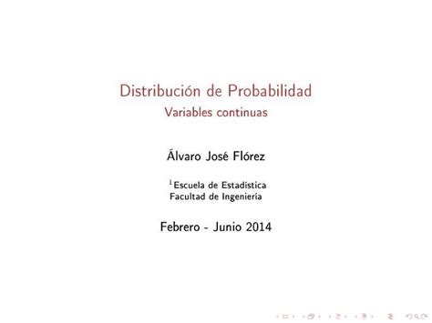 PDF Distribuciones De Probabilidad Variable Aleatoria Continua