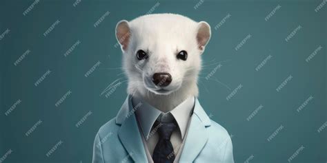 Premium Photo | A man in a suit with a white ferret on it.