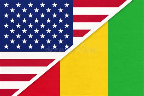 Bandera Nacional De Estados Unidos Vs Guinea De Textiles Relaci N Entre