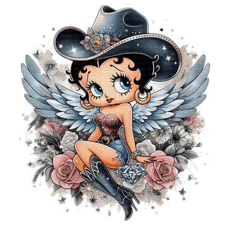 M3§♡ Kawaii Blue Betty Cowgirl Boop Free Png Picmix