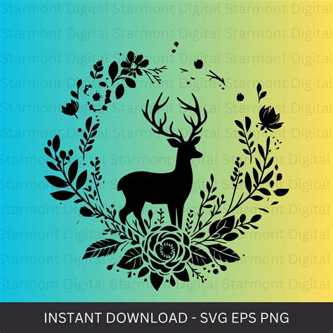 Deer Svg Deer In The Forest Svg Deer Cut Files For Cricut Deer Clipart Forest Svg