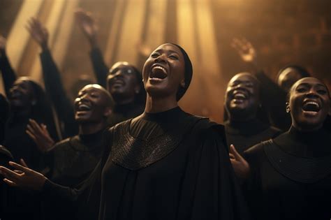 Premium Photo | Artistic portrayal of the Black church choir captu 00309 03