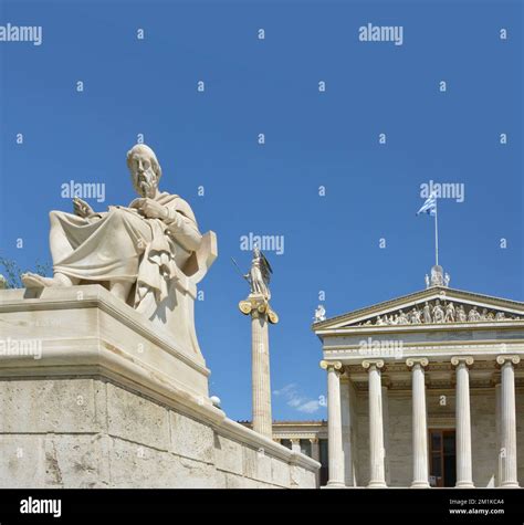 Entrance To The 19th Century Building Of The Academy Of Athens Greece