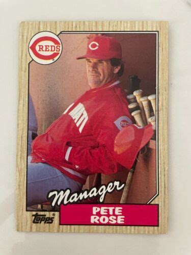 Pete Rose Topps Cincinnati Reds Manager Baseball Card Ebay