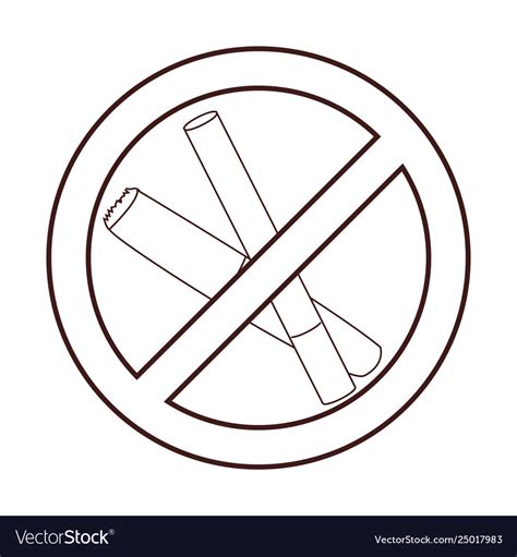 Prohibited smoking sign Royalty Free Vector Image