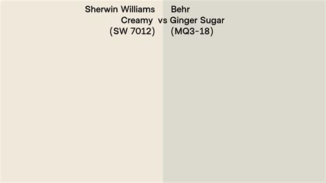 Sherwin Williams Creamy SW 7012 Vs Behr Ginger Sugar MQ3 18 Side By