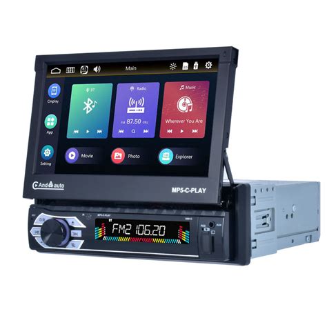 7Inch HD Retractable Screen Car Stereo 1Din Mp5 Multimedia Player