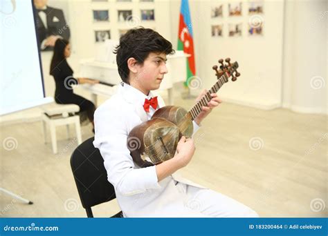 Tar String Instrument Man Playing On A Classical Folk Instrument Tar Of