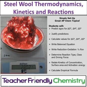 Ap Chemistry Lab Thermodynamics Kinetics Redox Of Steel Wool Tpt