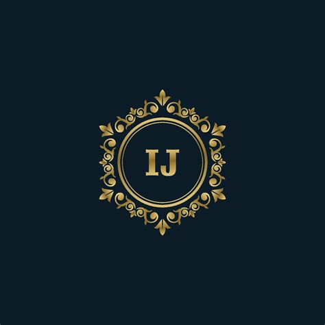 Letter IJ logo with Luxury Gold template. Elegance logo vector template ...