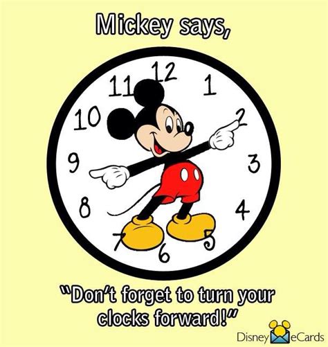 Don T Forget To Set Your Clocks Back Disney Pictures E Cards Mickey