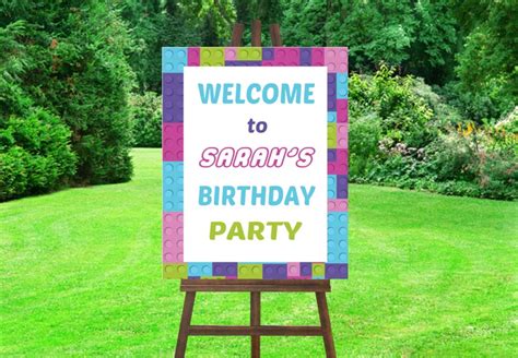 Building Blocks Welcome Sign Building Blocks Party Building Etsy