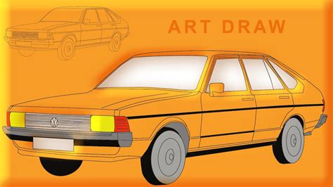 How Draw Volkswagen Passat 1973 Drawing Illustrator Youtube