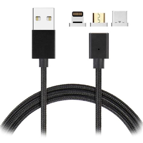 Кабел за данни или зареждане Magnetic 3 in 1, Reversible, USB to ...
