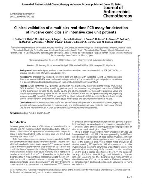 PDF Clinical Validation Of A Multiplex Real Time PCR Assay For