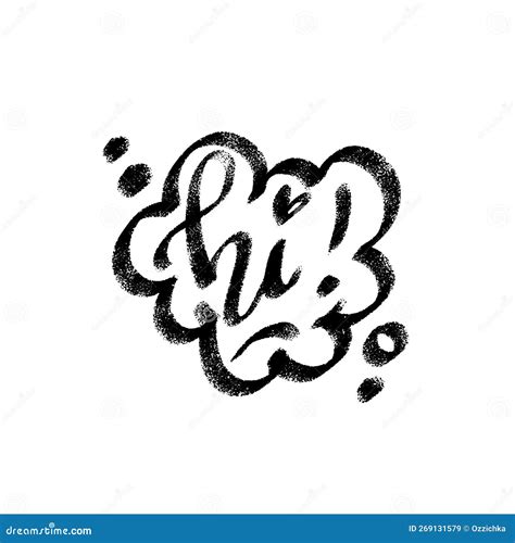 Hi Speech Bubble Icon Symbol Web Design Sticker Design Hand Drawn