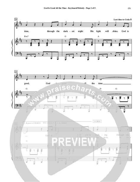 God Is Good All The Time Sheet Music Pdf Don Moen Praisecharts