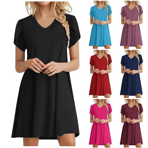gspmoly womens casual dresses womens fashion sexy solid short sleeve