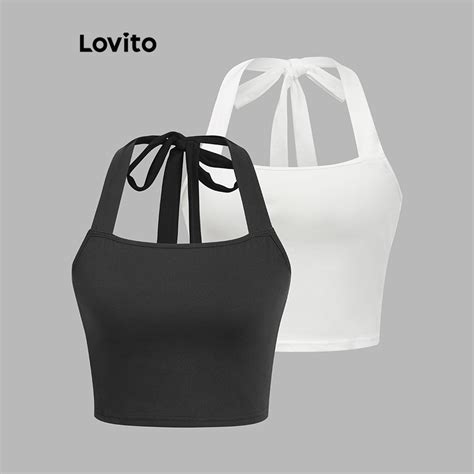 Lovito Women Casual Plain Basic Crop Tank Top L89md003 Shopee Philippines