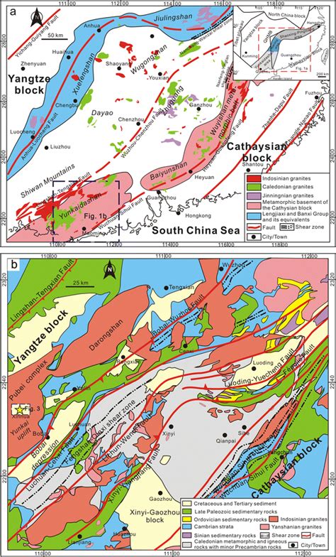 A Simplified Geological Map Of The South China Block Showing The