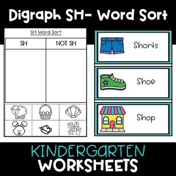 Digraph Sh Word Sort Coloring Worksheets And Word Cards By Rainbow Of