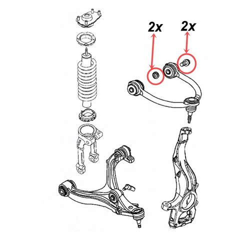 Jeep Commander XH XK Set Schrauben Mit Muttern Querlenker Vorne Oben 06 10